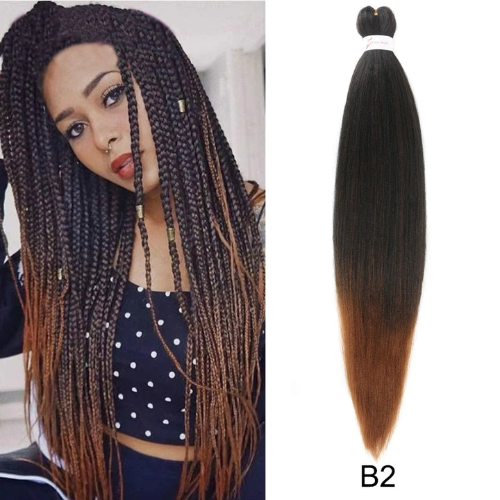 26 Inch Pre-Stretched Braiding Hair – Xpression-Style Smooth Yaki Straight Synthetic Extensions