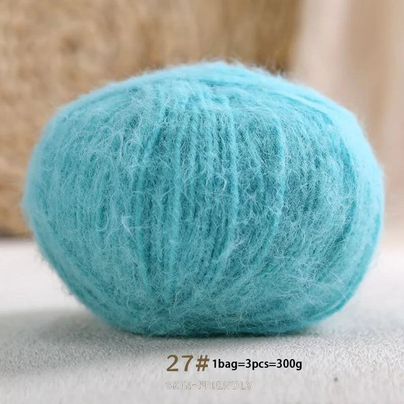 Long-Haired Solid Color Snowflake Yarn – Soft, Skin-Friendly Yarn for Sweaters, Scarves & DIY Crafts (3pcs, 300g)