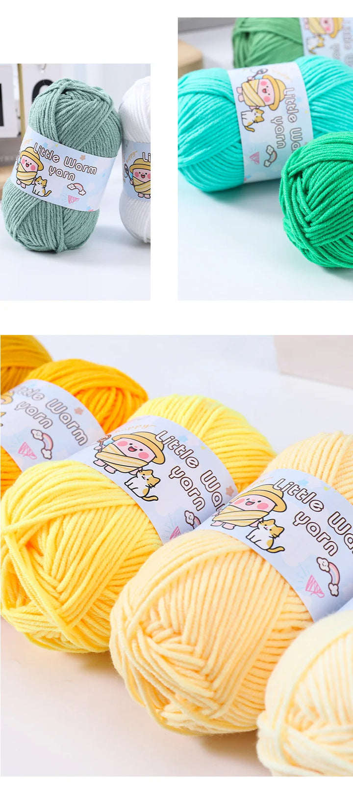 300g Medium-Thick Soft Yarn – DIY Hand-Knitting Yarn Balls for Sweaters, Hats & Crafts (6 Pieces / Pack)