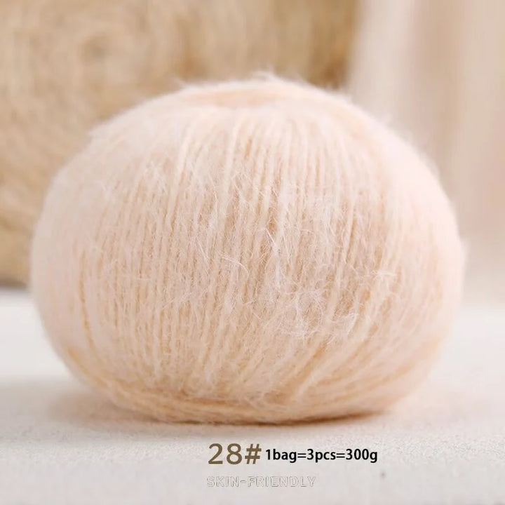 Long-Haired Solid Color Snowflake Yarn – Soft, Skin-Friendly Yarn for Sweaters, Scarves & DIY Crafts (3pcs, 300g)