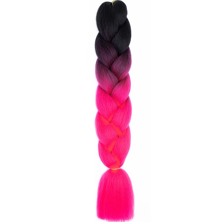 24 Inch Jumbo Box Braids Extensions – Synthetic Braiding Hair for Children (Pink, Purple, Yellow, Gray)