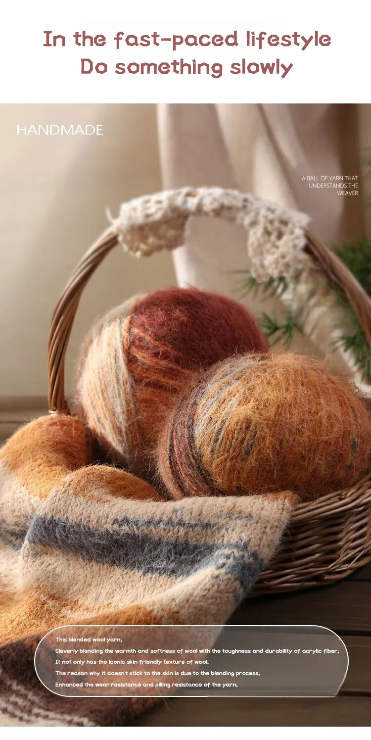 300g Xuebao Gradient Plush Yarn (3 Pieces) – Soft Warm Knitting Yarn for Scarves, Hats, Gloves & Blankets