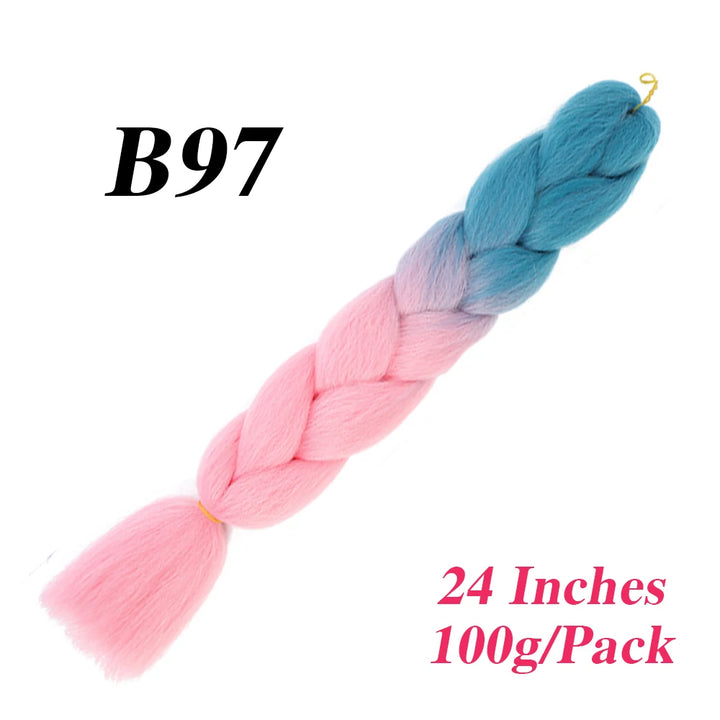 24 Inch Jumbo Braiding Hair – Afro Ombre Synthetic Extensions for Children’s Braids (100g) 33