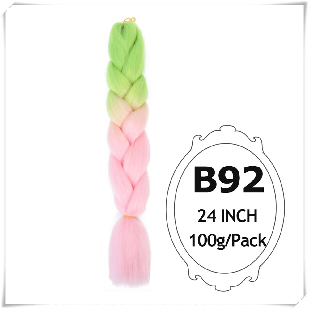 Pre-Stretched Jumbo Braiding Hair – 24 Inch Ombre Purple Synthetic Crochet Extensions for Women