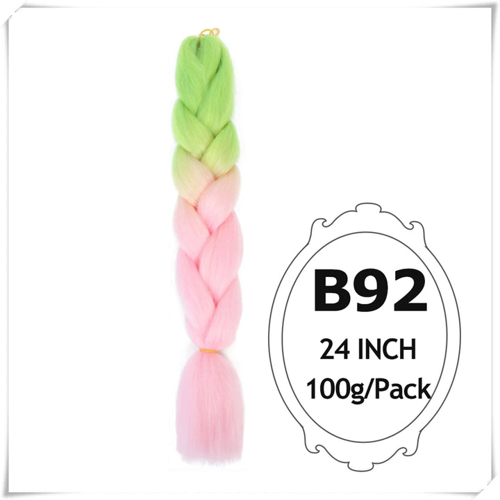 Pre-Stretched Jumbo Braiding Hair – 24 Inch Ombre Purple Synthetic Crochet Extensions for Women