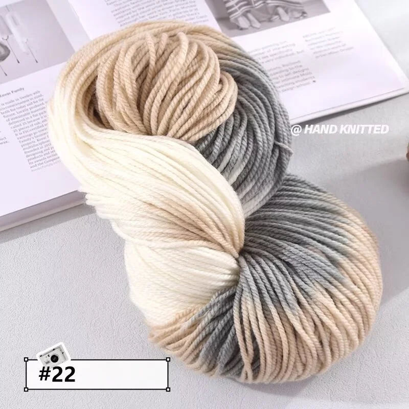 400g Hand-Dyed Chunky Alpaca Yarn (2 Skeins) – Gradient Rainbow Wool Yarn for Sweaters, Scarves & Hats