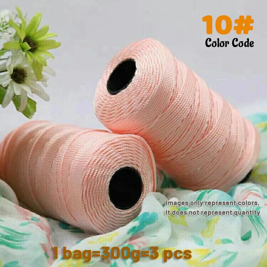 300g Summer Crochet Yarn – Handmade DIY Yarn for Hats, Bags & Home Accessories (3 Pieces/Pack)