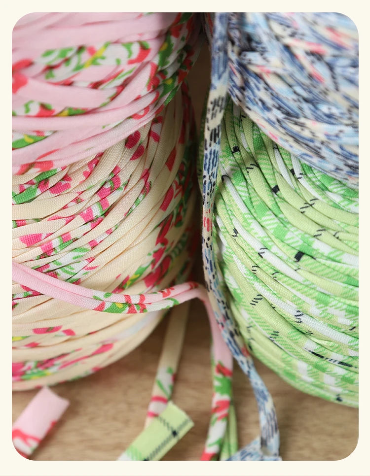 600g Large Polyester Fabric Yarn Set (2 Pieces) – Colorful Elastic Yarn for Bags, Slippers & DIY Crafts