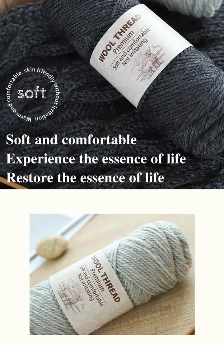 500g Thick Alpaca Wool Yarn – 245 Needle Knitting Yarn for Sweaters, Jackets & Accessories