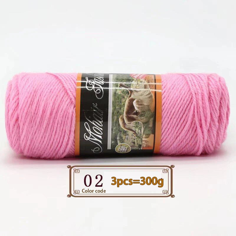300g Colorful Mohair Alpaca Yarn – Soft Knitting Yarn for Sweaters, Scarves, Hats & DIY Crafts