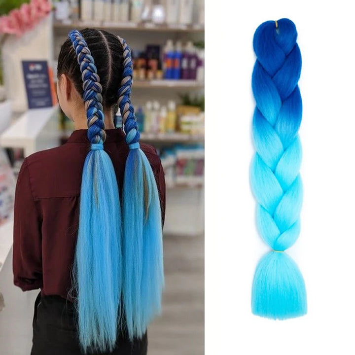 24-Inch Synthetic Long Straight Yaki Jumbo Braids – Pre-Stretched Hair Extensions