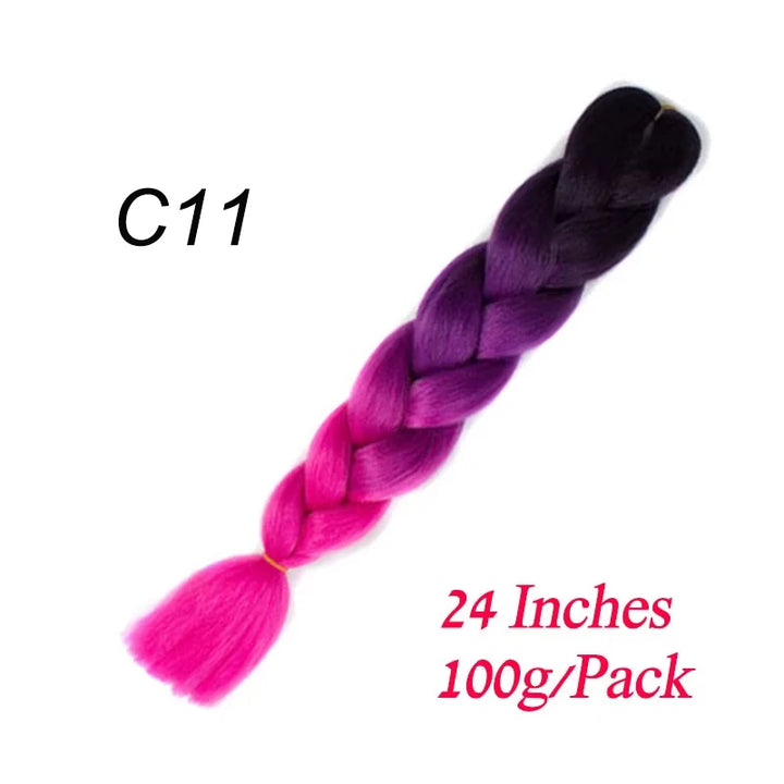 24 Inch Jumbo Braiding Hair – Synthetic Kanekalon Afro Ombre Extensions for Children’s Braids