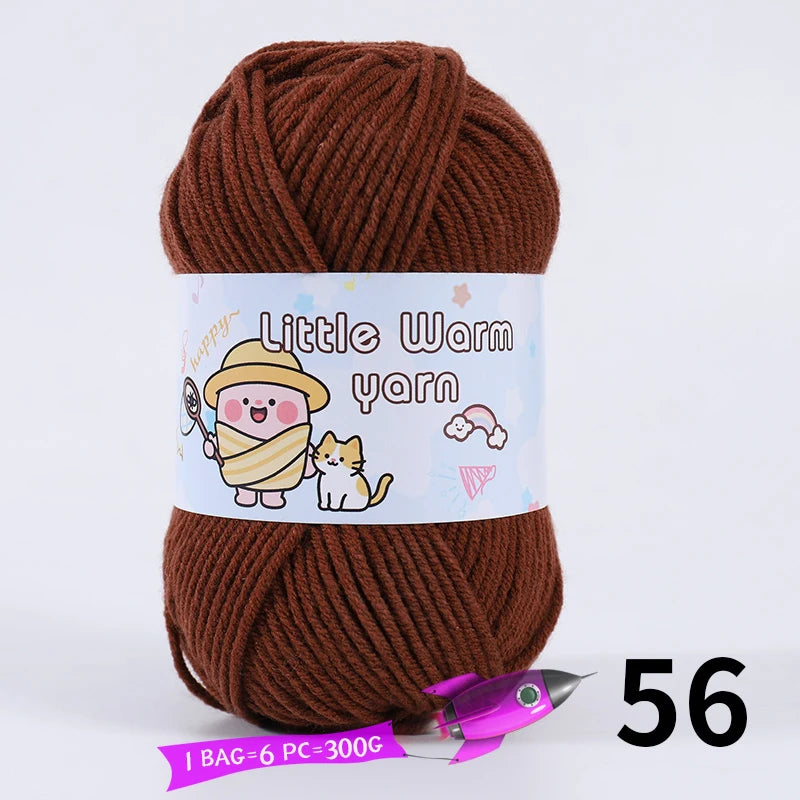 300g Medium-Thick Soft Yarn – DIY Hand-Knitting Yarn Balls for Sweaters, Hats & Crafts (6 Pieces / Pack)