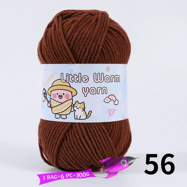 300g Medium-Thick Soft Yarn – DIY Hand-Knitting Yarn Balls for Sweaters, Hats & Crafts (6 Pieces / Pack)