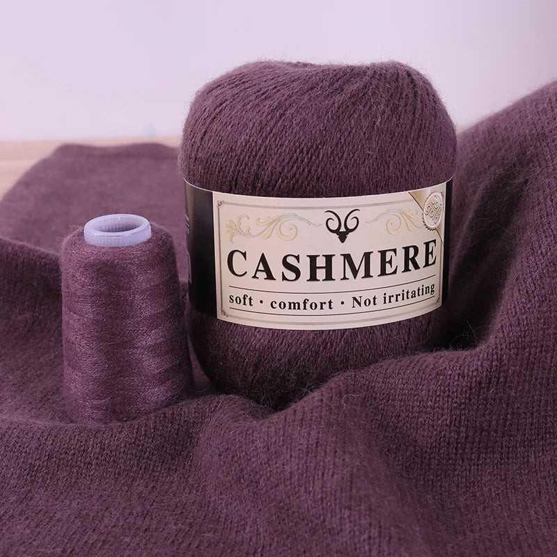 Handmade Cashmere Wool Yarn Set – 50g Main Yarn + 20g Auxiliary Yarn for Sweaters, Scarves & Hats