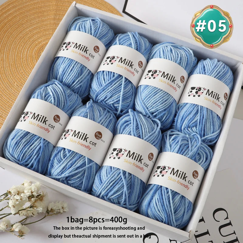 Colorful 5-Strand Gradient Yarn – Multi-Color Segment-Dyed Knitting Yarn for Sweaters, Hats, Scarves & DIY Crafts