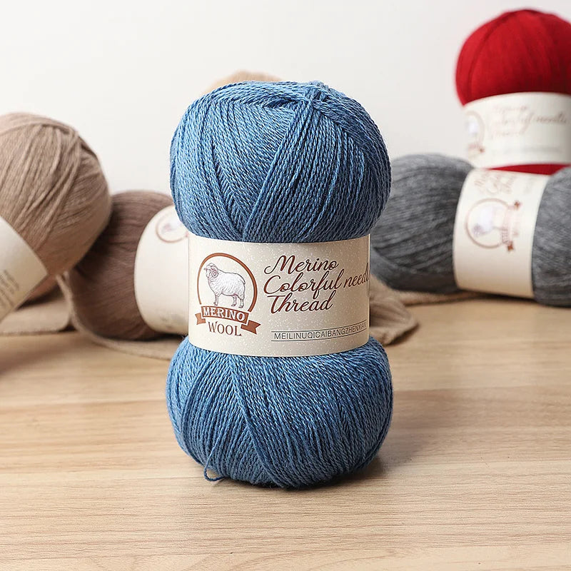 Solid Color Medium-Thick Cashmere Blend Yarn – Soft Luxury Yarn for Sweaters, Scarves & Handmade Crafts