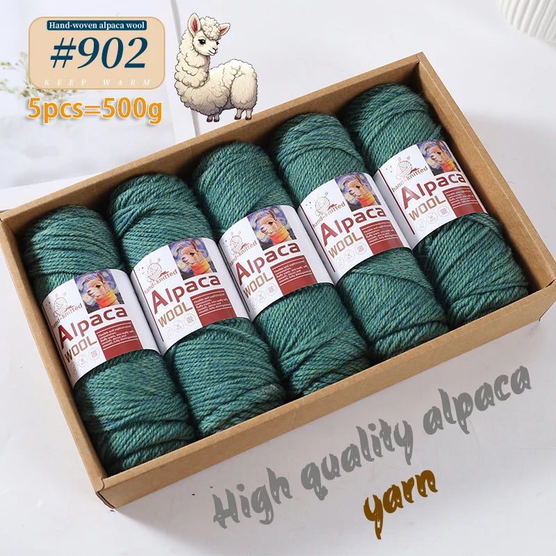 500g Alpaca Wool 245 Stick Stitch Yarn (5 Pieces) – Thick Knitting Yarn for Sweaters, Coats, Blankets & DIY Crafts
