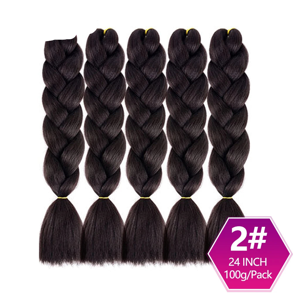Five braided hair extensions  on a white background.
