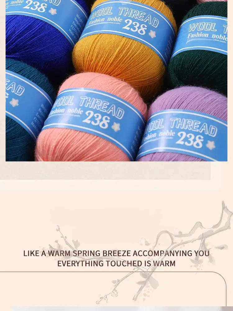 300g 238 Pure Wool Yarn (6 Pack) – High-Quality Knitting Yarn for Sweaters, Vests & Hats