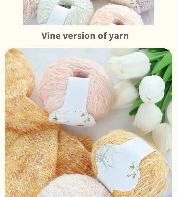 300g Bamboo Fiber Yarn – Fancy Thick & Thin Hand Knitting Yarn for Sweaters, Shawls, Hats & DIY Crafts (6pcs Pack)
