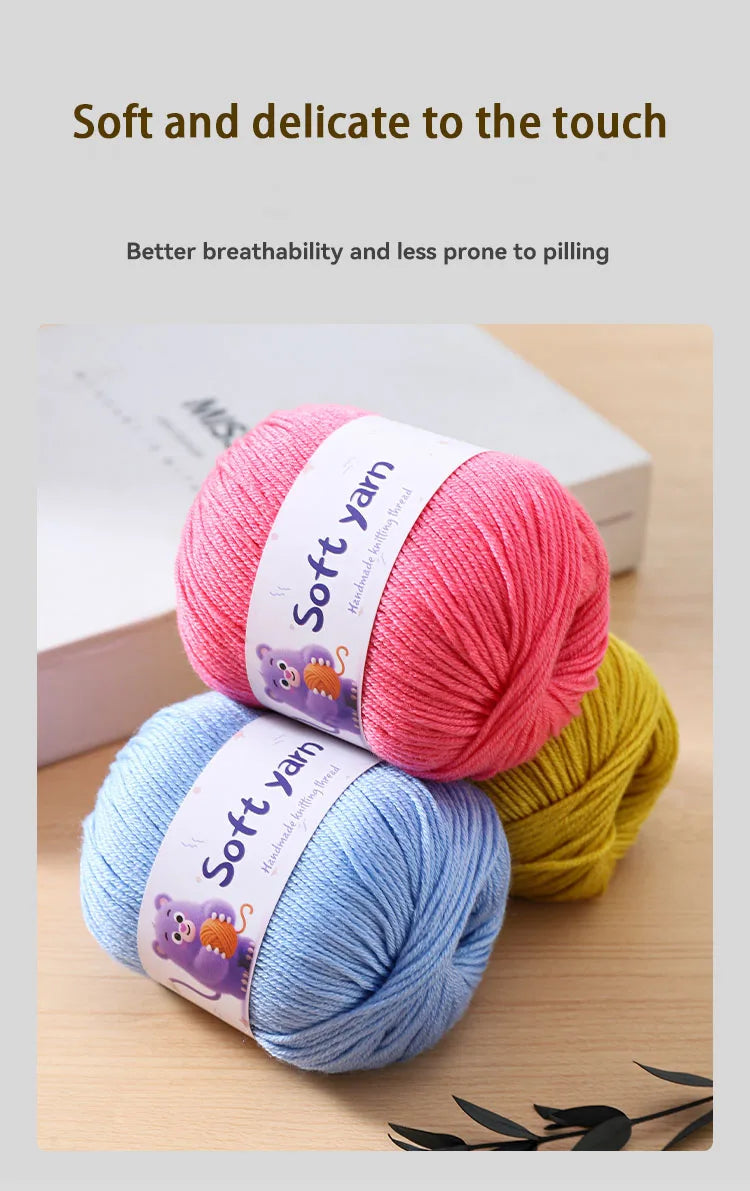 300g Soft Thin Yarn Balls – Lightweight Hand-Knitting Yarn for Sweaters, Hats, Scarves & DIY Crafts (6pcs Pack)