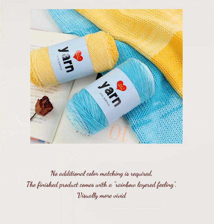 300g Rainbow Gradient Acrylic Yarn Set (3 Pieces) – Medium-Thick Knitting Yarn for Sweaters, Scarves, Hats & DIY Crafts