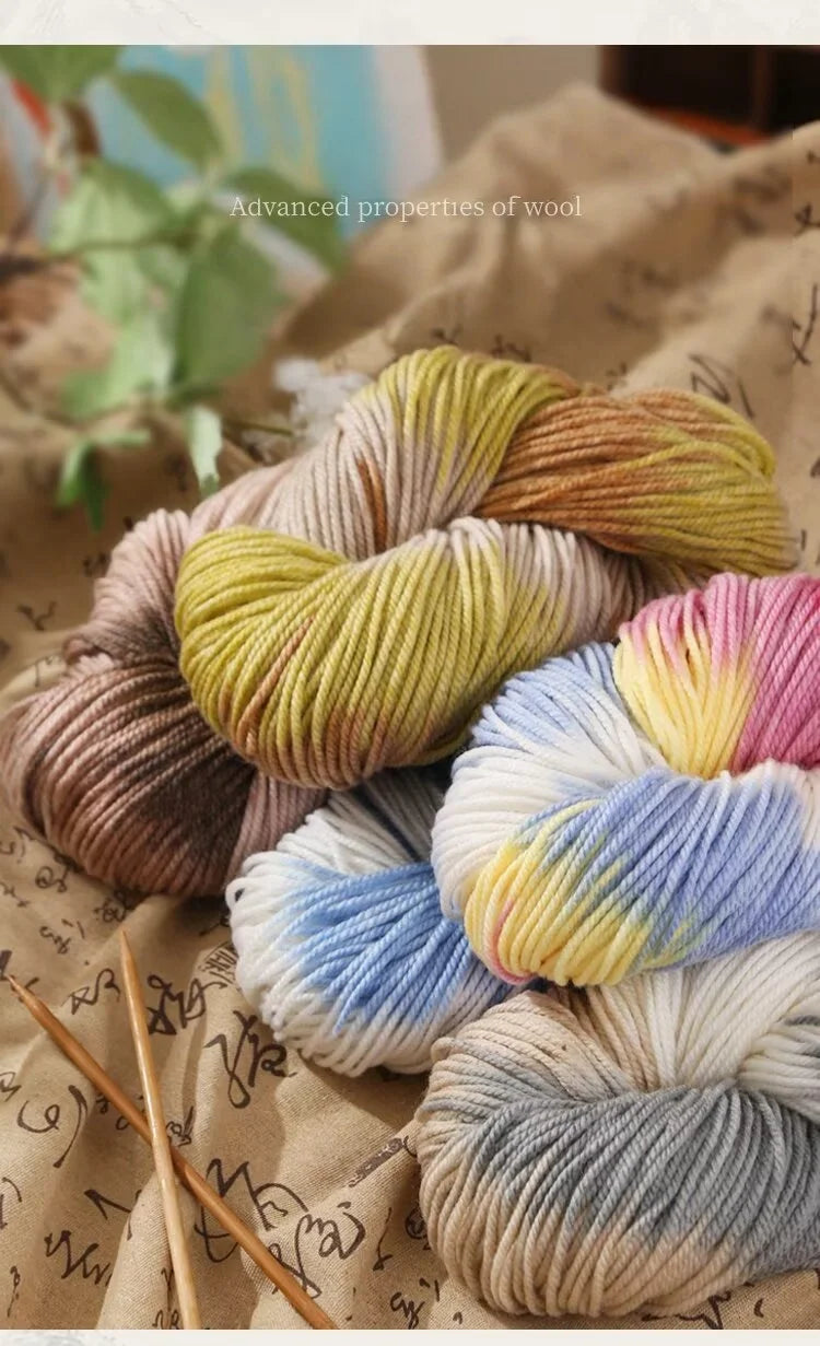 400g Hand-Dyed Chunky Alpaca Yarn (2 Skeins) – Gradient Rainbow Wool Yarn for Sweaters, Scarves & Hats