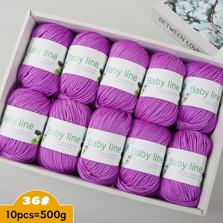 500g Soft Medium-Thick Knitting Yarn Set (10 Pieces) – Cozy Yarn for Sweaters, Hats, Scarves & Crochet Projects