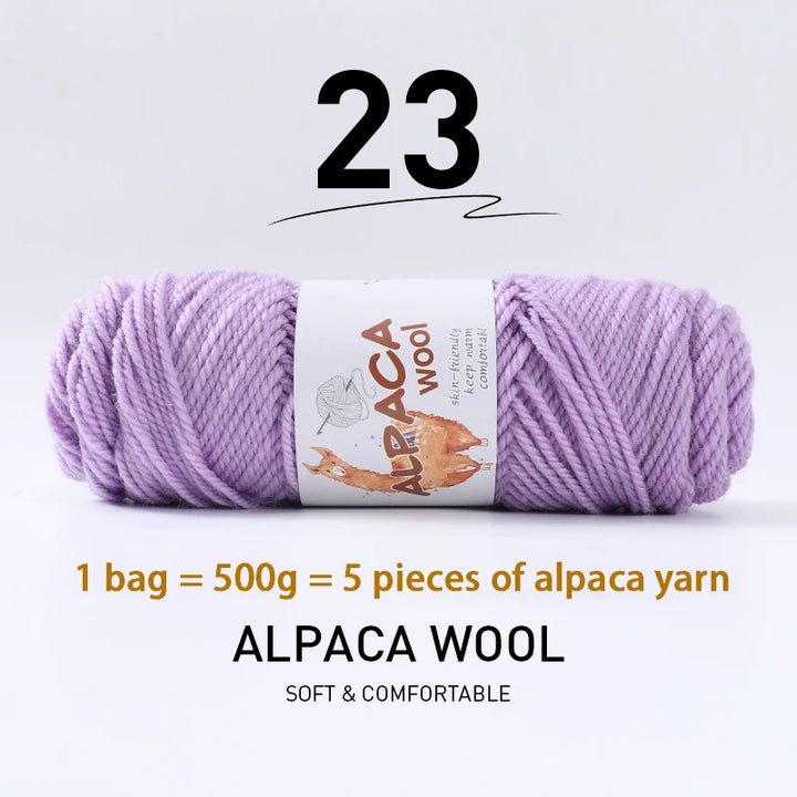 500g Thick Alpaca Wool Yarn Set (5 Skeins) – Soft Warm Knitting Yarn for Sweaters, Scarves, Hats & Winter Crafts
