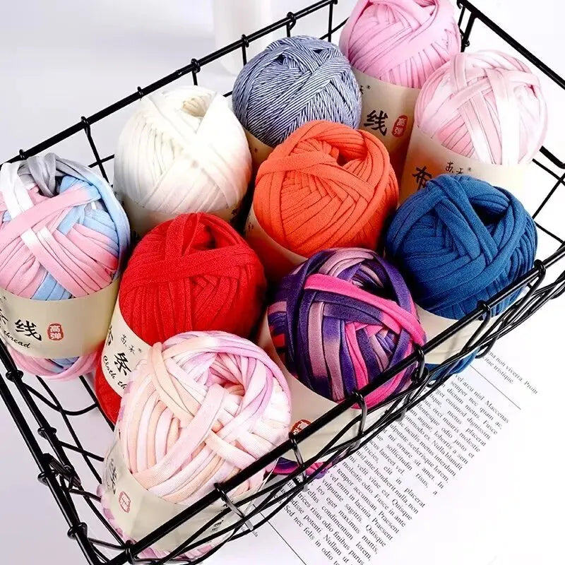3PC 300g Thick Fabric Yarn – Soft Colored DIY Yarn for Carpets, Bags, Toys & Slippers