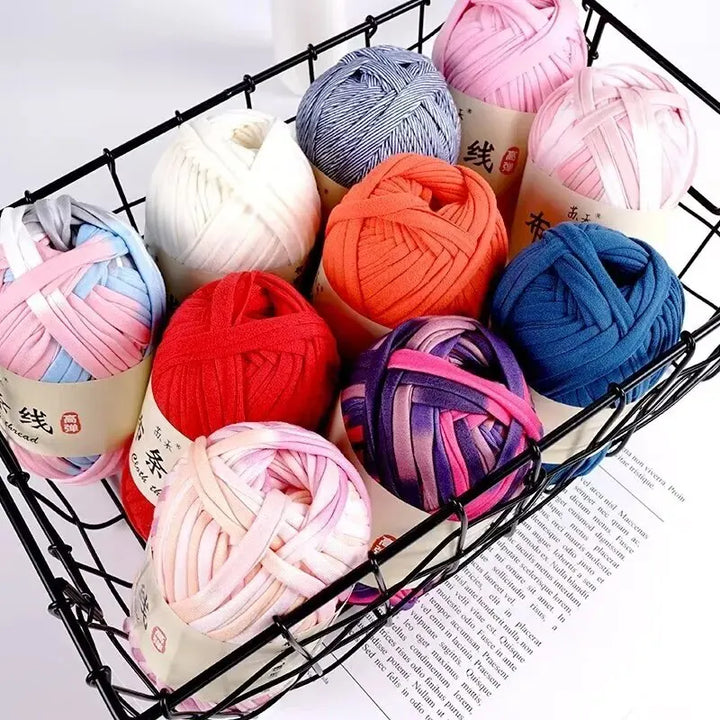 3PC 300g Thick Fabric Yarn – Soft Colored DIY Yarn for Carpets, Bags, Toys & Slippers