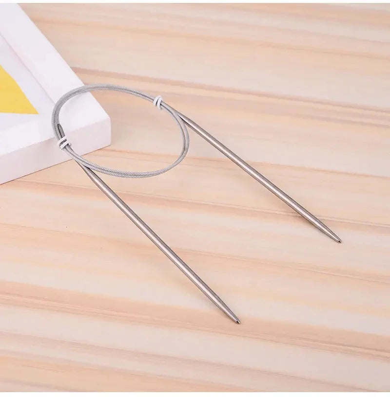 Stainless Steel Circular Knitting Needles – Metal Loop Needles for Sweaters, Scarves & DIY Knitting