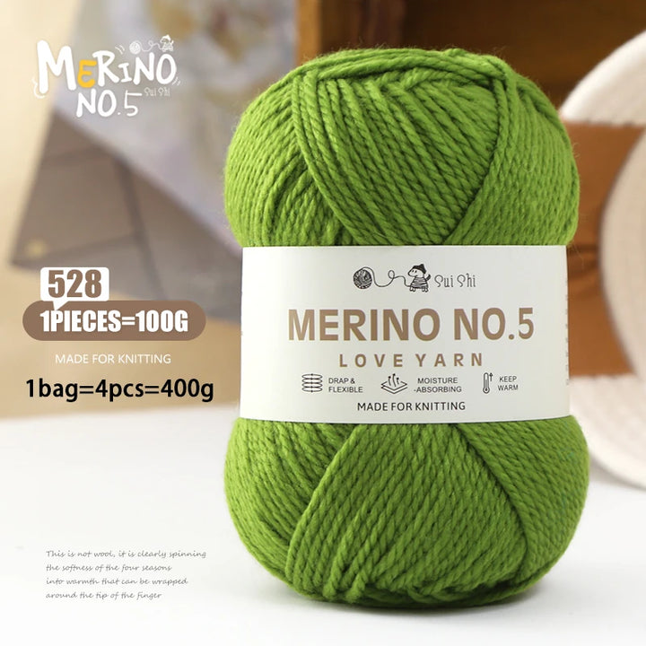 400g Alpaca Wool Blend Yarn Set (4 Pieces) – 245 Stick-Needle Medium-Thick Yarn for Sweaters, Coats, Scarves & DIY Crafts