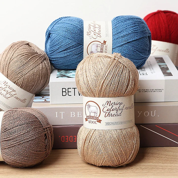 Solid Color Medium-Thick Cashmere Blend Yarn – Soft Luxury Yarn for Sweaters, Scarves & Handmade Crafts