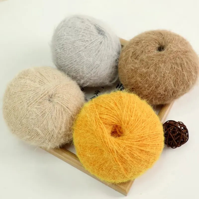 Long-Haired Solid Color Snowflake Yarn – Soft, Skin-Friendly Yarn for Sweaters, Scarves & DIY Crafts (3pcs, 300g)