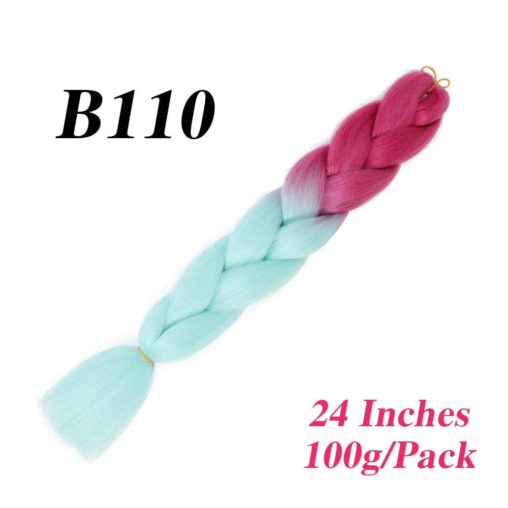 24 Inch Jumbo Braiding Hair – Afro Ombre Synthetic Extensions for Children’s Braids (100g) 33