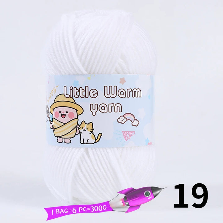 300g Medium-Thick Soft Yarn – DIY Hand-Knitting Yarn Balls for Sweaters, Hats & Crafts (6 Pieces / Pack)