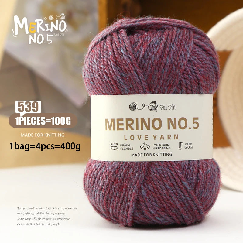 400g Alpaca Wool Blend Yarn Set (4 Pieces) – 245 Stick-Needle Medium-Thick Yarn for Sweaters, Coats, Scarves & DIY Crafts