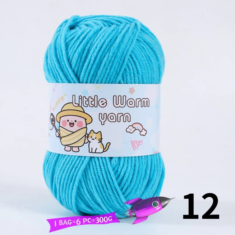 300g Medium-Thick Soft Yarn – DIY Hand-Knitting Yarn Balls for Sweaters, Hats & Crafts (6 Pieces / Pack)