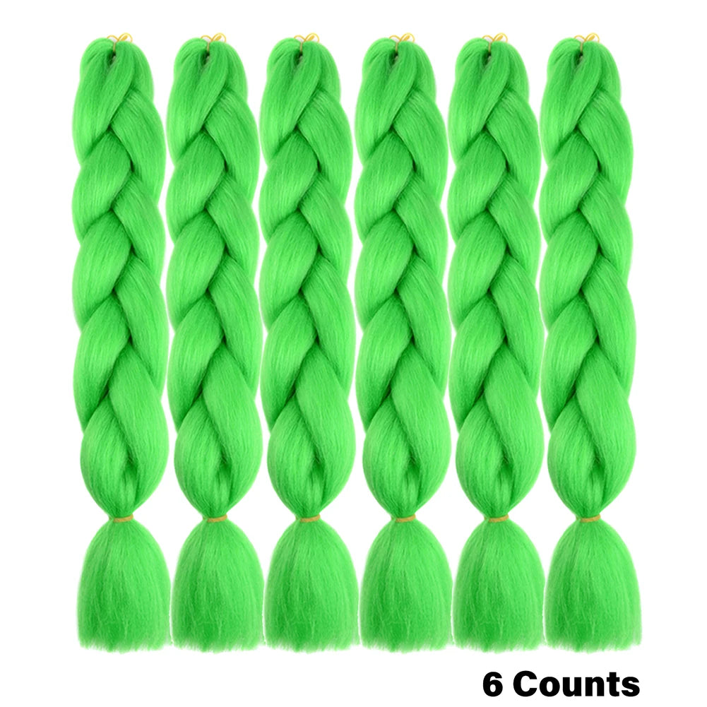 Rainbow Pre-Stretched Braiding Hair – Jumbo Box Braids High-Temperature Synthetic Extensions (6 Packs)