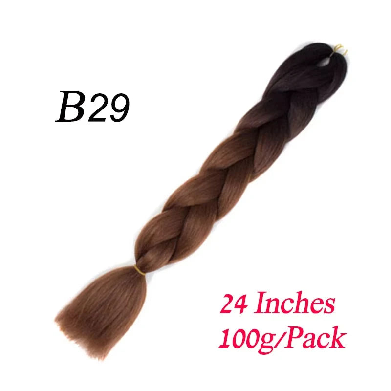 24 Inch Synthetic Ombre Braiding Hair – Jumbo Braid Extensions for DIY Hairstyles (Blue/Grey)