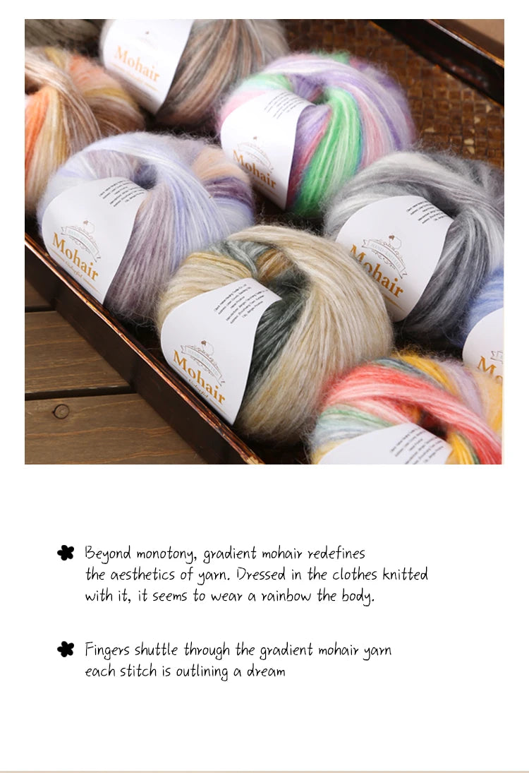 300g Rainbow Gradient Yarn Balls – Colorful Knitting Yarn for Tops, Scarves & DIY Crafts (6 Pieces/Pack)