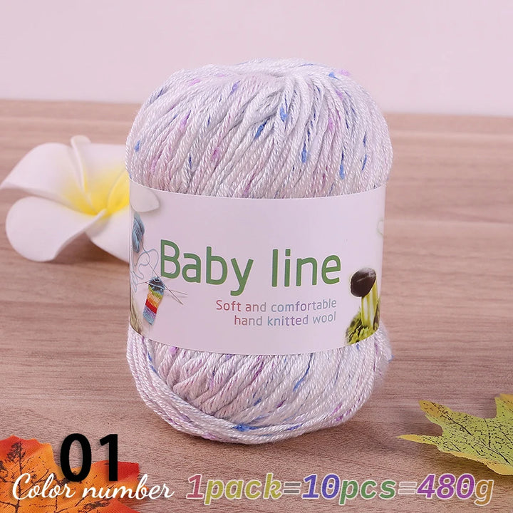 480g Star Dot Multicolor Yarn – Medium-Thick Knitting Yarn for Sweaters, Scarves & Hats (10 Pieces/Pack)