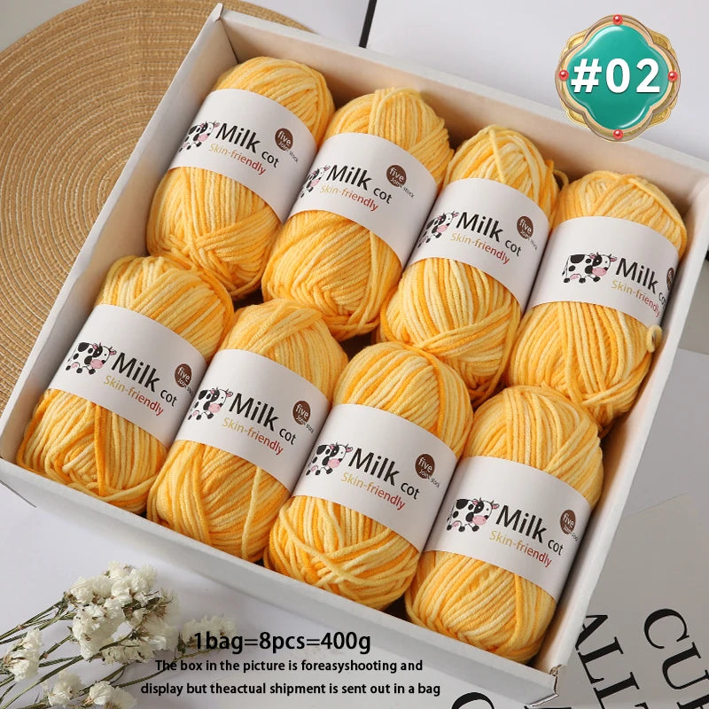 Colorful 5-Strand Gradient Yarn – Multi-Color Segment-Dyed Knitting Yarn for Sweaters, Hats, Scarves & DIY Crafts