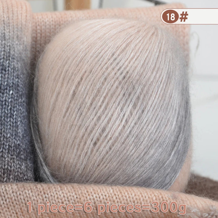 300g High-Quality Cashmere Yarn – Lightweight Multi-Color Yarn for Sweaters, Jackets, Scarves & Hats (6pcs Pack)