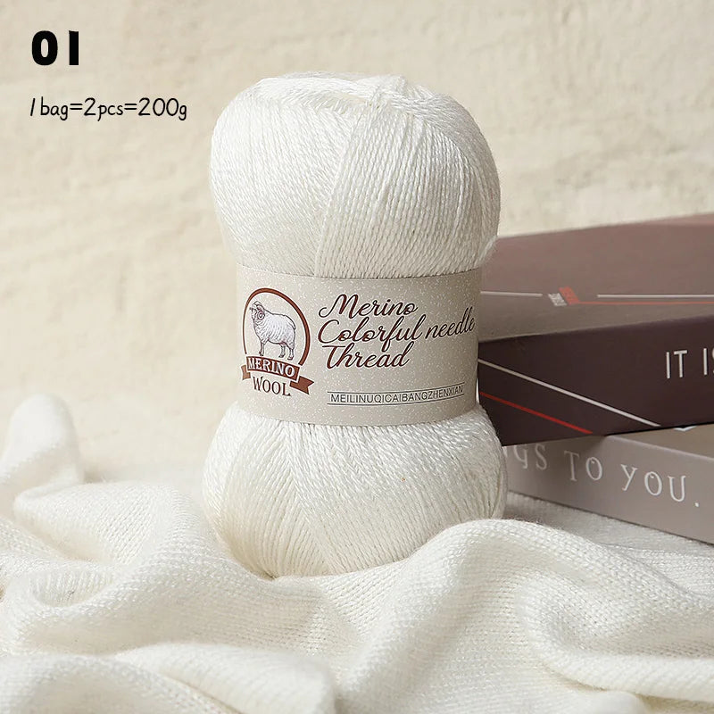 Solid Color Medium-Thick Cashmere Blend Yarn – Soft Luxury Yarn for Sweaters, Scarves & Handmade Crafts