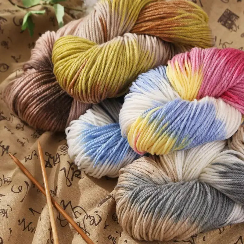 400g Hand-Dyed Chunky Alpaca Yarn (2 Skeins) – Gradient Rainbow Wool Yarn for Sweaters, Scarves & Hats
