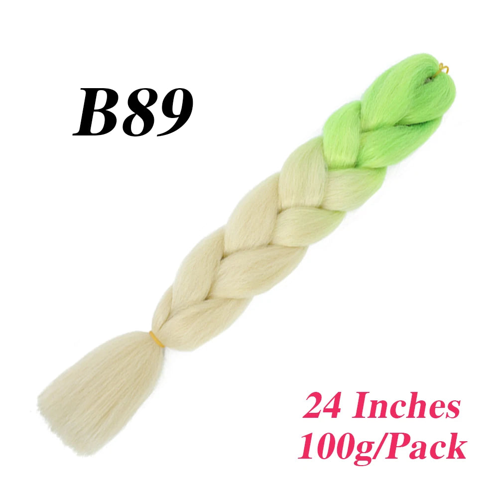 24 Inch Jumbo Braiding Hair – Afro Ombre Synthetic Extensions for Children’s Braids (100g) 33
