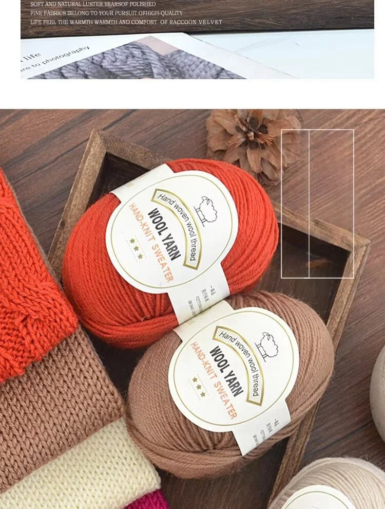 500g 2112 Medium-Fine Wool Yarn – Soft DIY Knitting Yarn for Sweaters, Jackets, Scarves, Hats & Handmade Crafts (10pcs Bag)